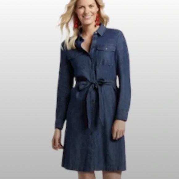 Draper James Denim Belted Shirt Dress Women’s Size 6 - Picture 5 of 5